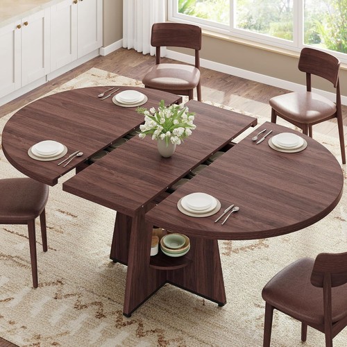 Extendable dining table round - extendable,