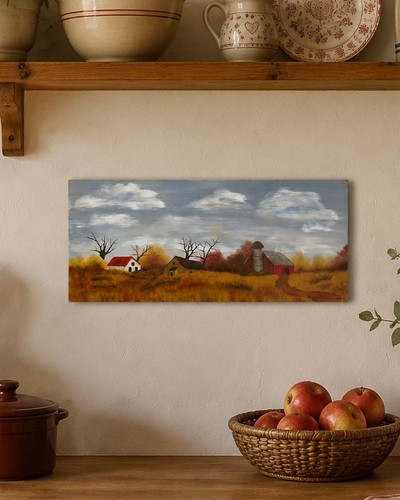 Vtg primitive country red barn - primitive,