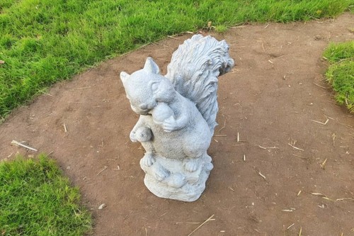 Concrete squirrel statue - concrete,