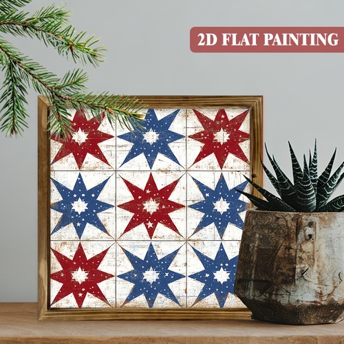 Patriotic star quilt pattern - patriotic,