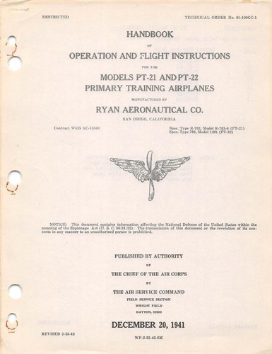 1941 aac ryan - pt-21, pt-22