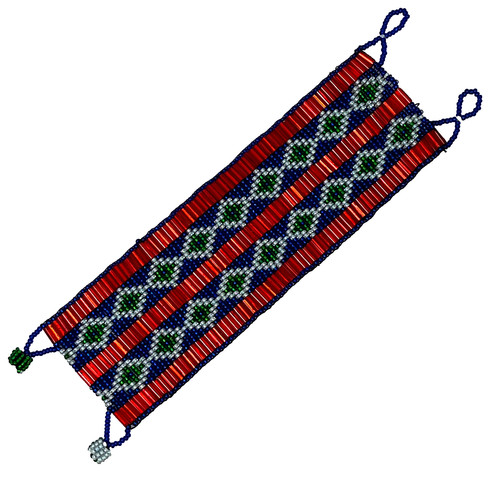 Beaded woven cuff bracelet