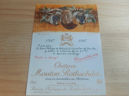 Wine label chateau mouton - wine,