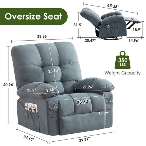 Massage swivel recliner - 24",