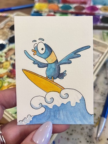 Aceo original watercolor - aceo,