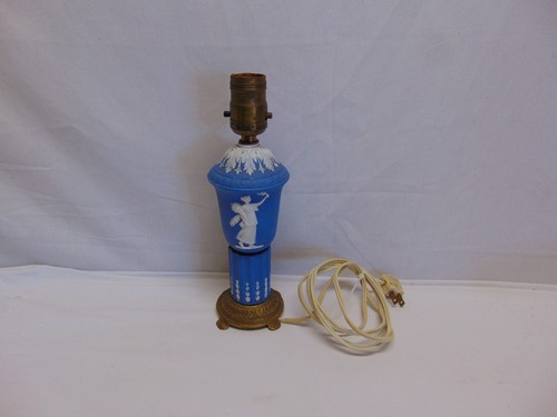 Vintage wedgewood blue lamp - vintage,