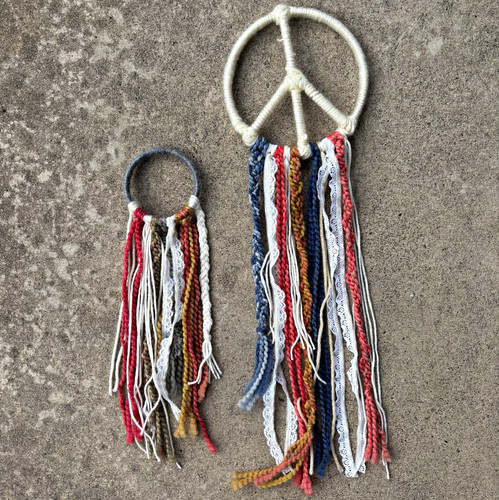 Boho peace sign yarn - yarn, wall