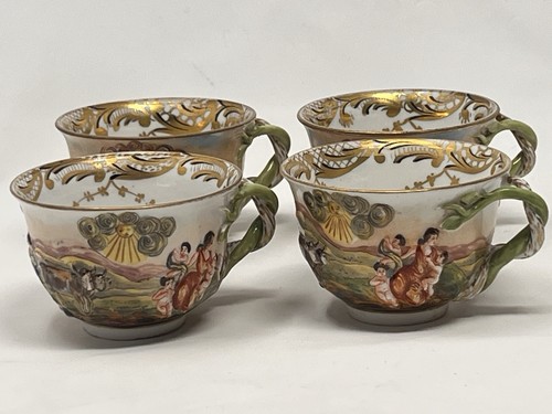Antique capodimonte cups - capodimonte,
