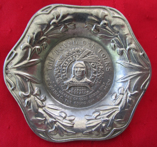 Antique round oak stoves tray - antique,