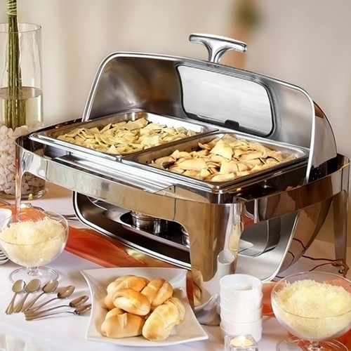 9qt roll top chafing - top,