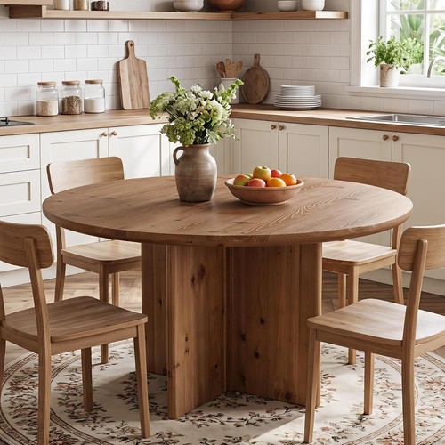 Round solid wood dining - 47.2",