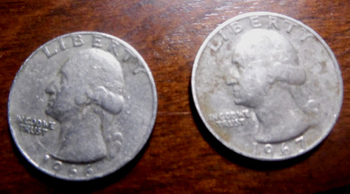 Vintage 1966 quarters no - quarters,