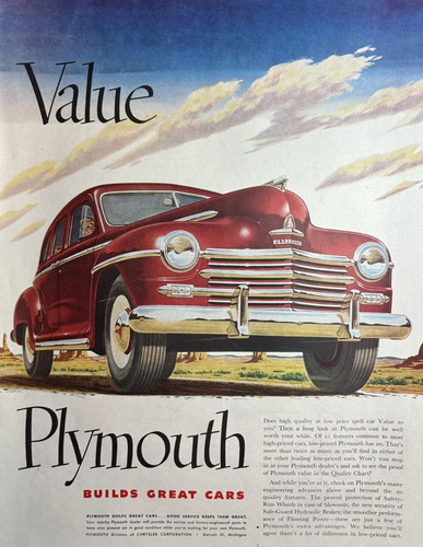 1948 plymouth automobile - plymouth,
