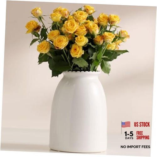White flower vase - white, vase-