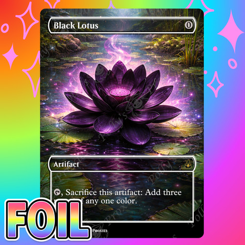 Black lotus foil proxy card - black,