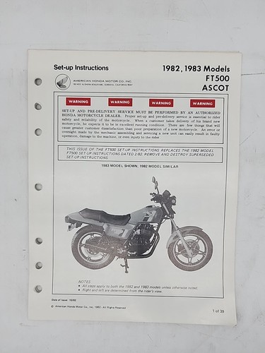 Honda set instructions - set,