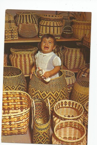 Postcard indian baby - baby, woven