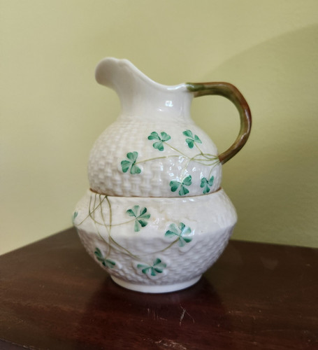 Belleek creamer sugar - belleek, &