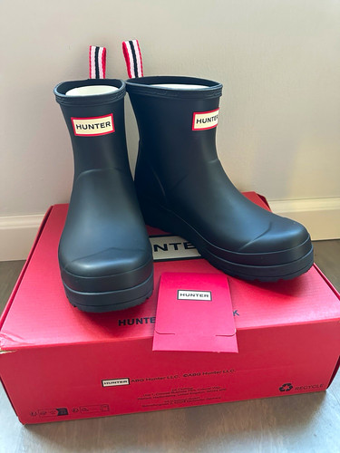 Hunter black ankle rain boots - ankle,