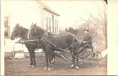Rppc homestead scene - homestead, man