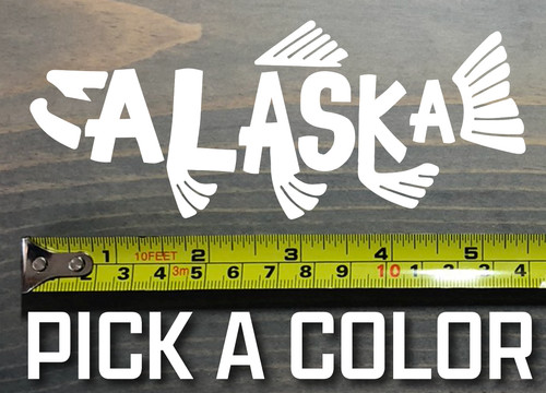 Alaska salmon sticker decal - alaska,