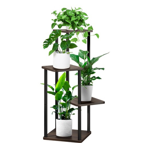 Tier wooden flower shelf - wooden,