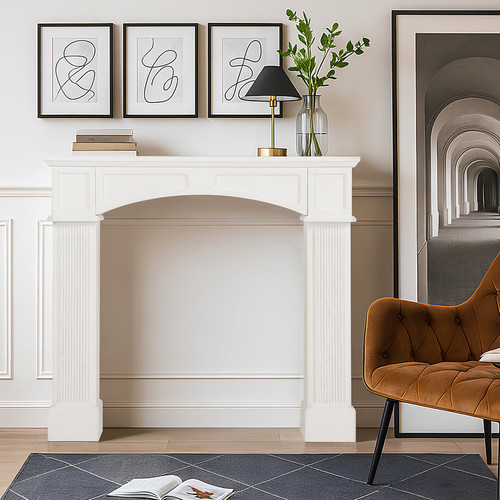 Wood fireplace mantel - wood,
