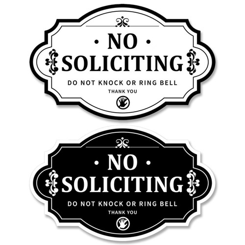 Wooden soliciting sign for - wooden, no