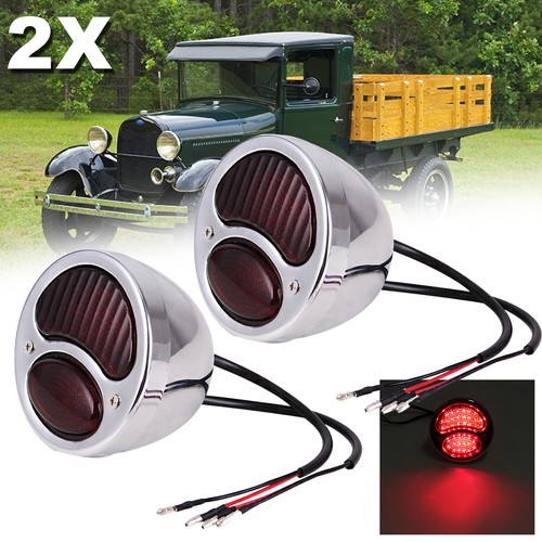 Pair chrome vintage led - pair,