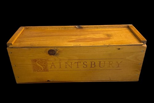 Vtg 90s wooden wine - wooden, box