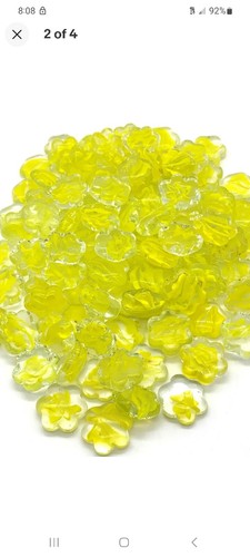1kg bag yellow glass flower - yellow,