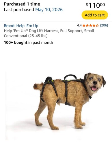 Small dog lift harness help - harness,