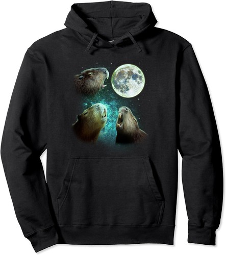 Three capybaras howl moon - three, 3