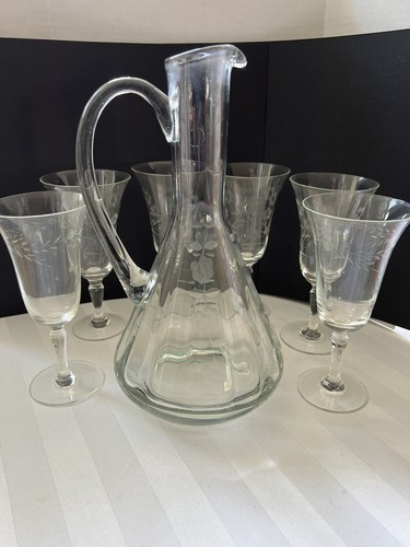 Vintage etched optic wine - vintage,