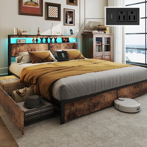 Drawers king queen full led - king,