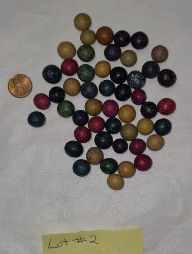Antique clay marbles - clay,