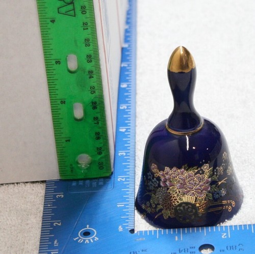 Vintage blue porcelain bell - blue,