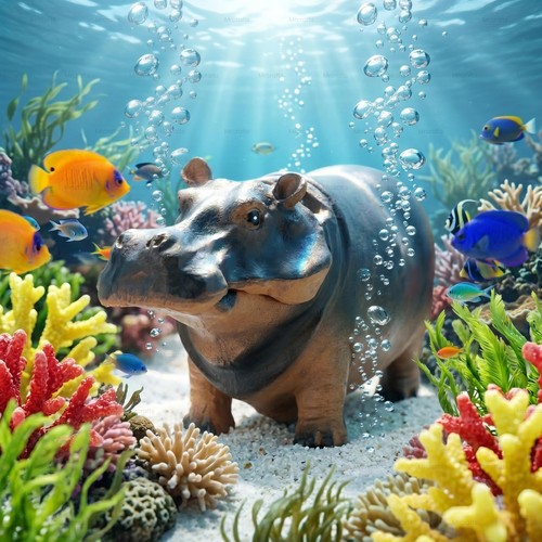 Aquarium hippo air bubbler - aquarium,