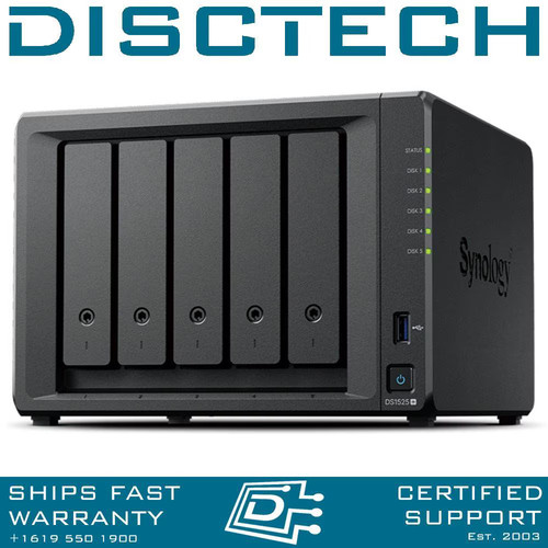 Synology 120tb ds1525 bay - 120tb, ds1525+