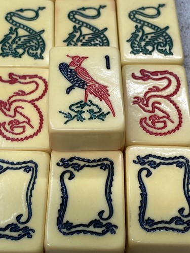 Two vintage mah - mah, tiles