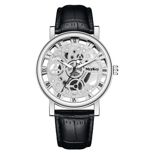 Men gents watch skeleton - gents, steel