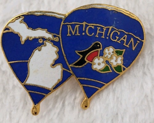 Michigan hot air pin - michigan, back