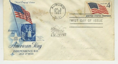 Star american flag fdc 1959 - fdc,