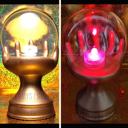 Gold hand crystal ball cloche - gold,