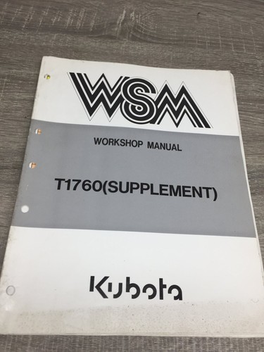 Kubota t1760 workshop - kubota,