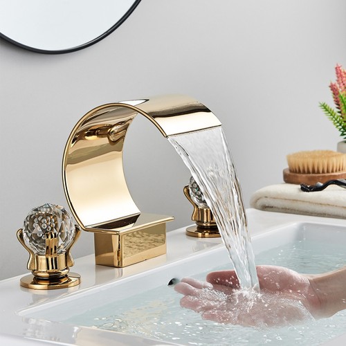 Gold widespread bathroom - gold,