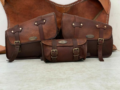 Leather motorcycle saddle - motorcycle, bags