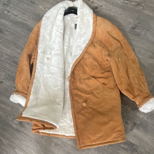 Tan suede coat with - suede,