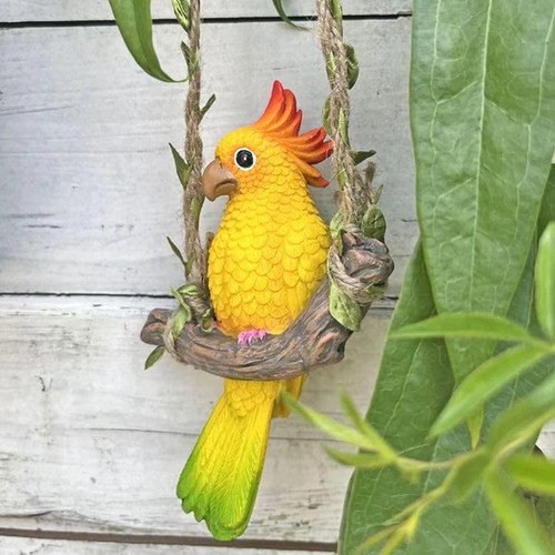 Resin parrot swing - parrot,