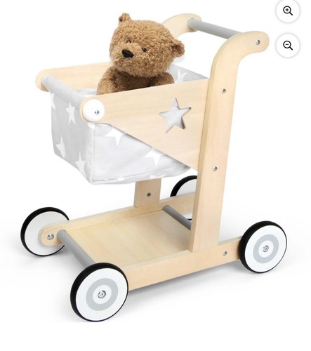 Baby wooden shopping cart - cart, push